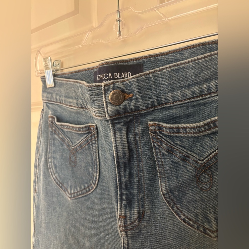 Veronica Beard Crosbie High Rise Wide Leg Jeans, Medium Wash, Size 26 - Picture 4 of 10
